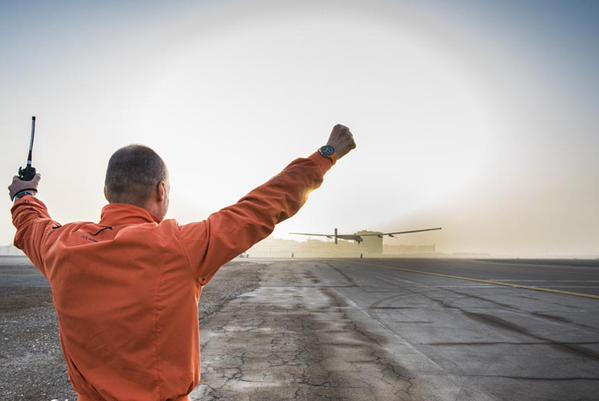 Solar impulse 2, the take off in Abu Dhabi of the record breaking solar plane