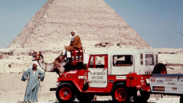 Albert Podell on his Transwordl record expedition which broke the world record for longest continuous auto journey