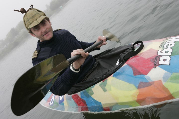 Tim Fitzhigham paddles Paper Boat down River Thames (Small)