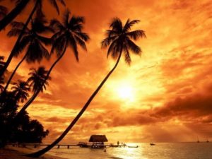 Sunset in adventurous Indonesia